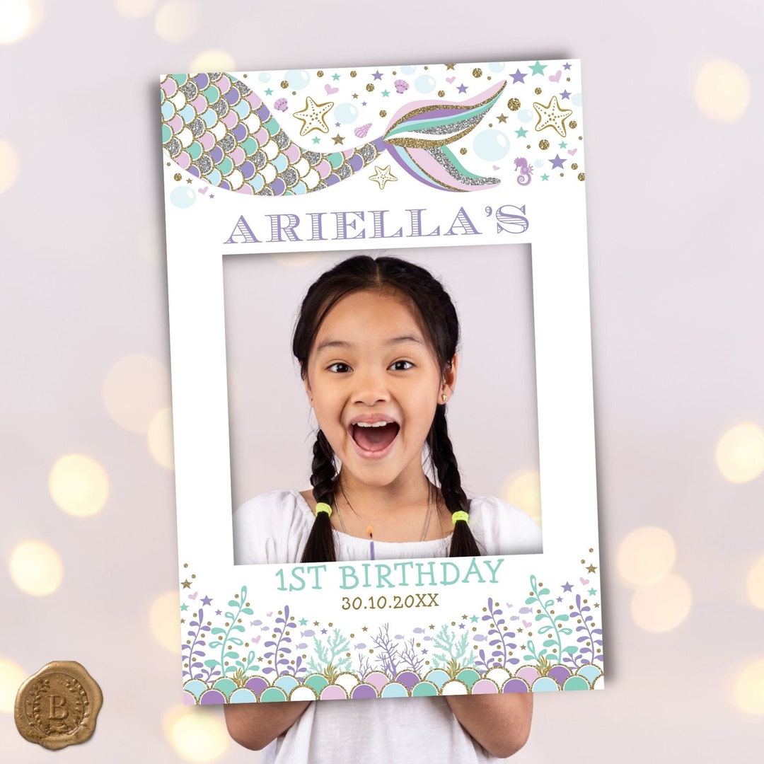 Mermaid Photo Booth Frame. Under the Sea Social Media Selfie Photo