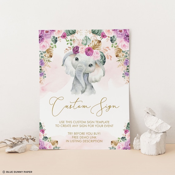 Boho elephant on sale baby shower