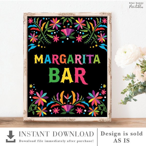 Margarita Bar Sign. Fiesta Birthday Decoration. Little Senorita.