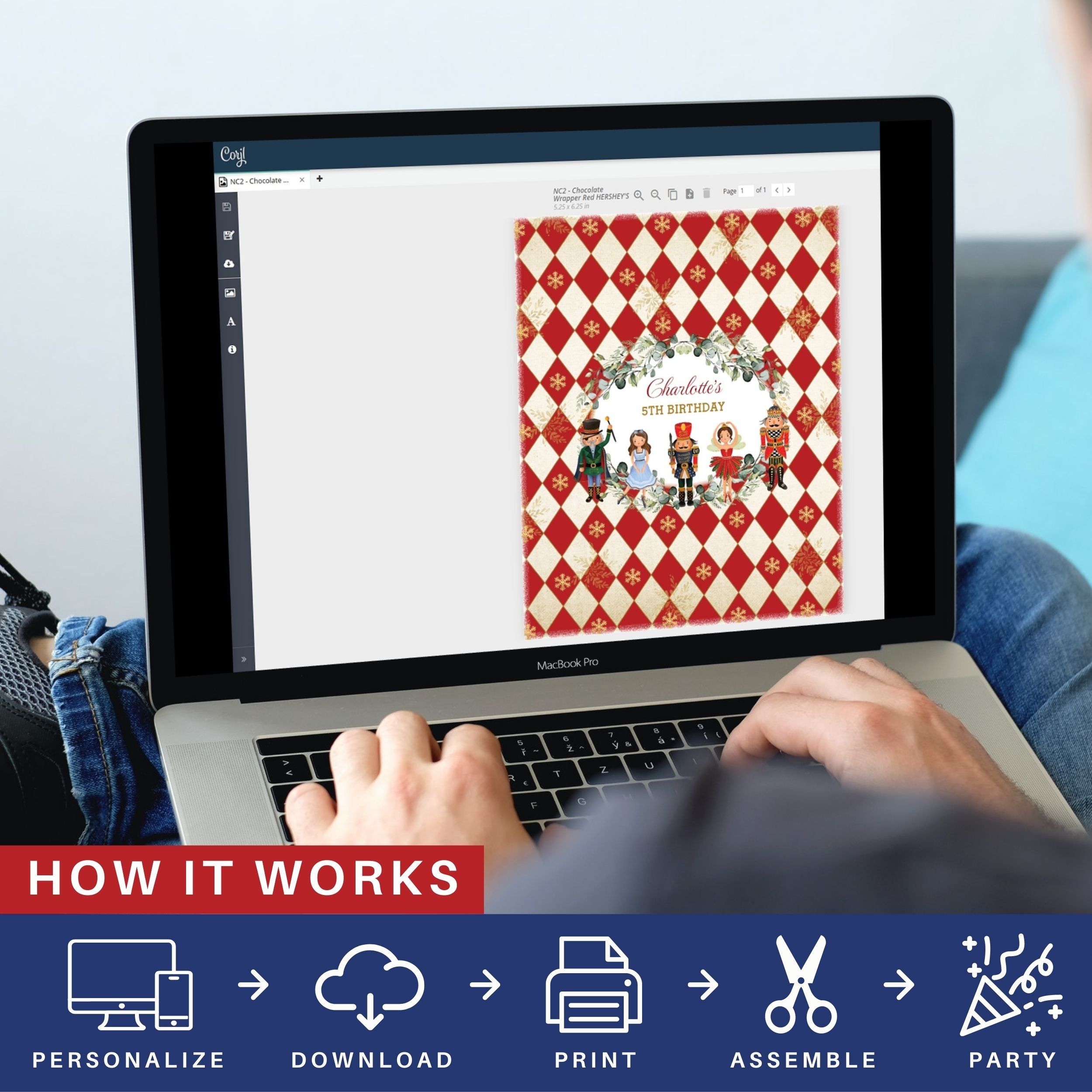 Editable Nutcracker Chocolate Wrapper Winter Holiday Birthday Etsy