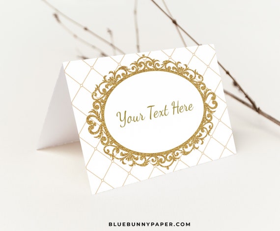 Baby shower PLACE CARDS or FOOD TENTS editable printable with