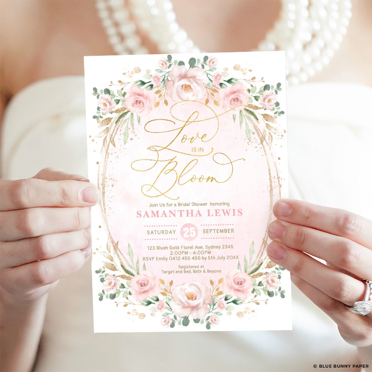 Love is in Bloom Bridal Shower Invitation Blush Floral Spring Etsy
