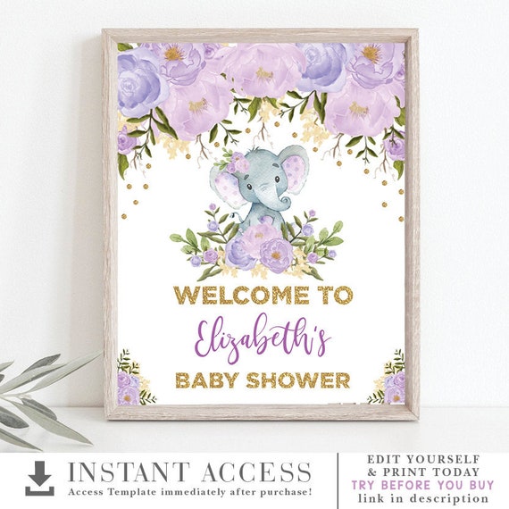 little peanut lilac purple and gold elephants