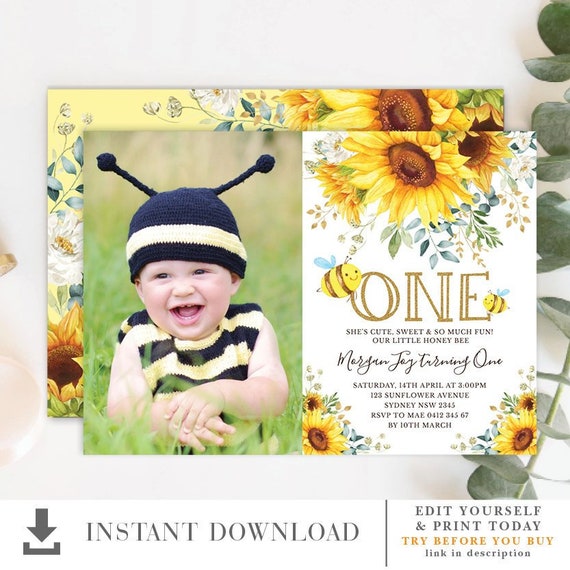 honey-bee-1st-birthday-invitation-template-watercolor-sunflowers-party