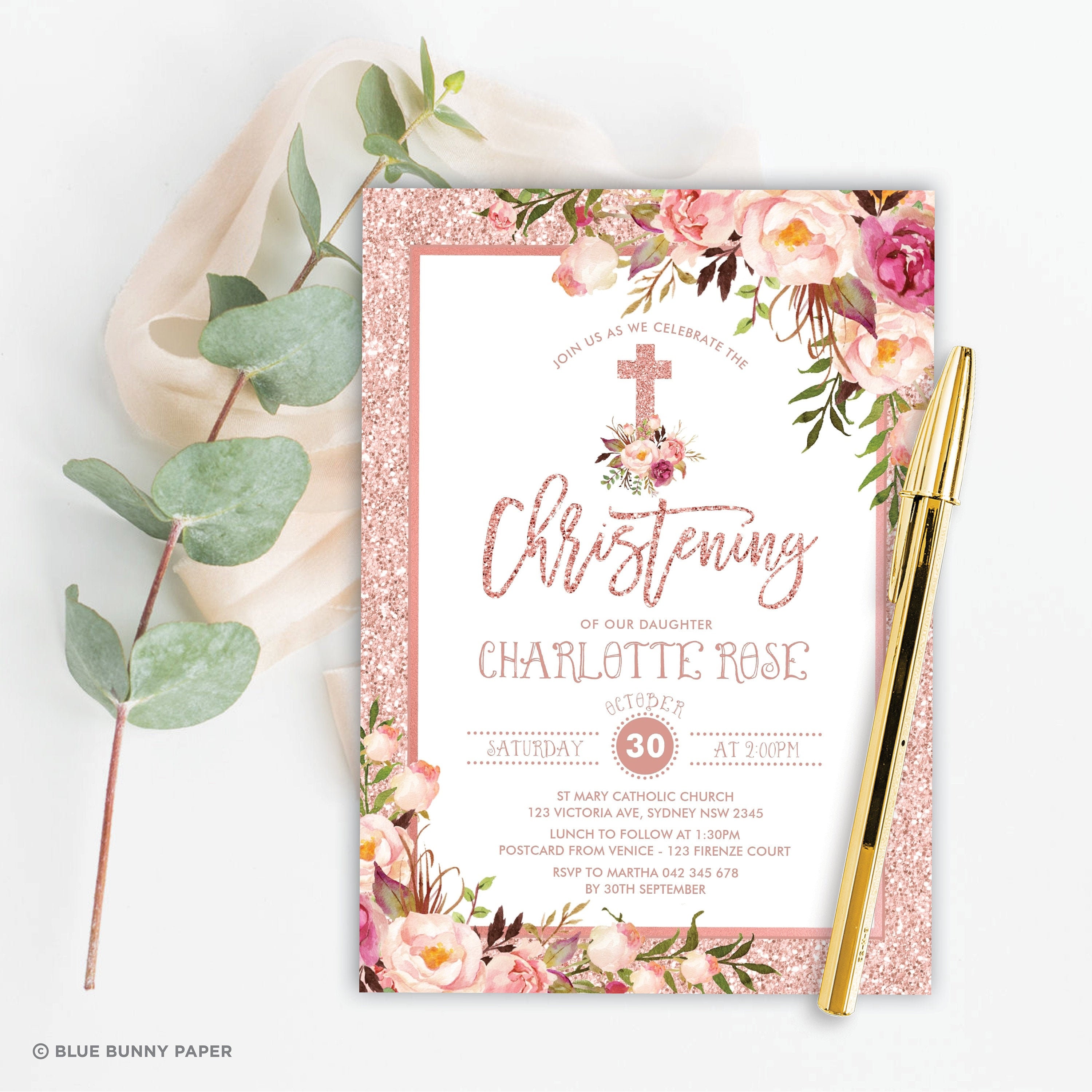Free Printable Catholic Baptism Invitations