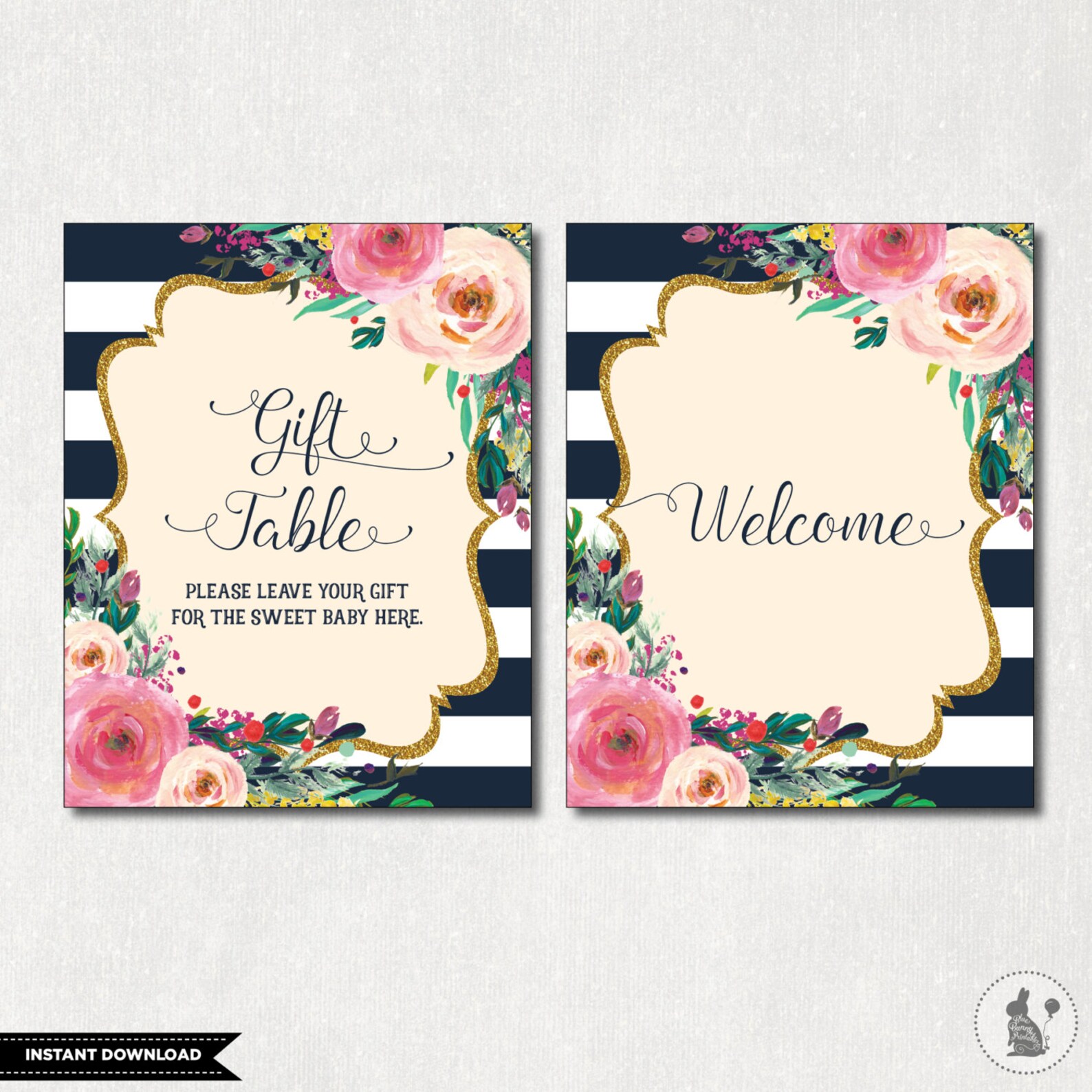 Printable Floral Baby Shower Table Signs. 6 Signs. Gift Table Etsy