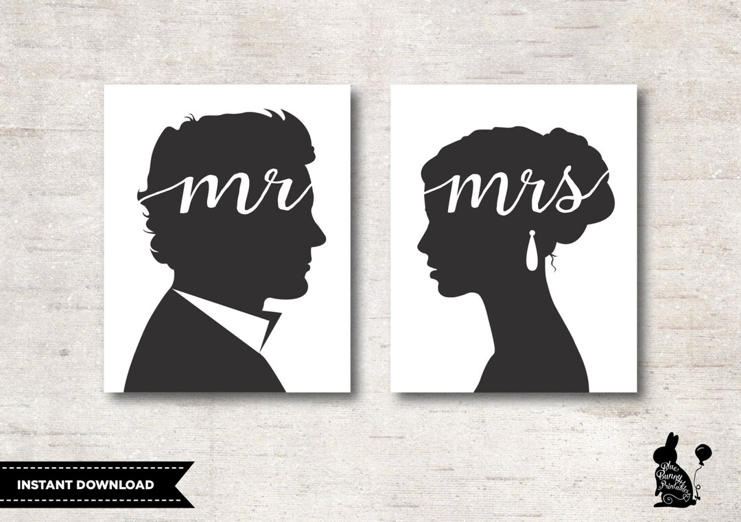 MR & MRS Wall Art Printables. Wedding Sign. Bride and Groom Sign. His ...
