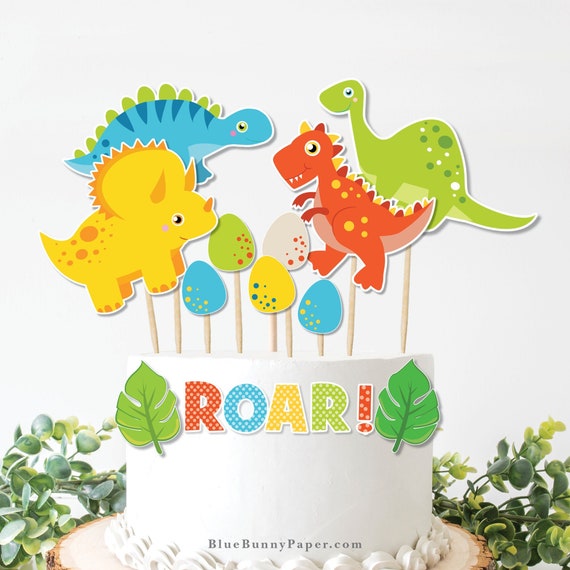 Dinosaur Cake Toppers, Dinosaur Birthday Party Decorations, Dino Printable,  T-rex Tyrannosaurus Roar Kids Table Decor INSTANT DOWNLOAD, DIN1 