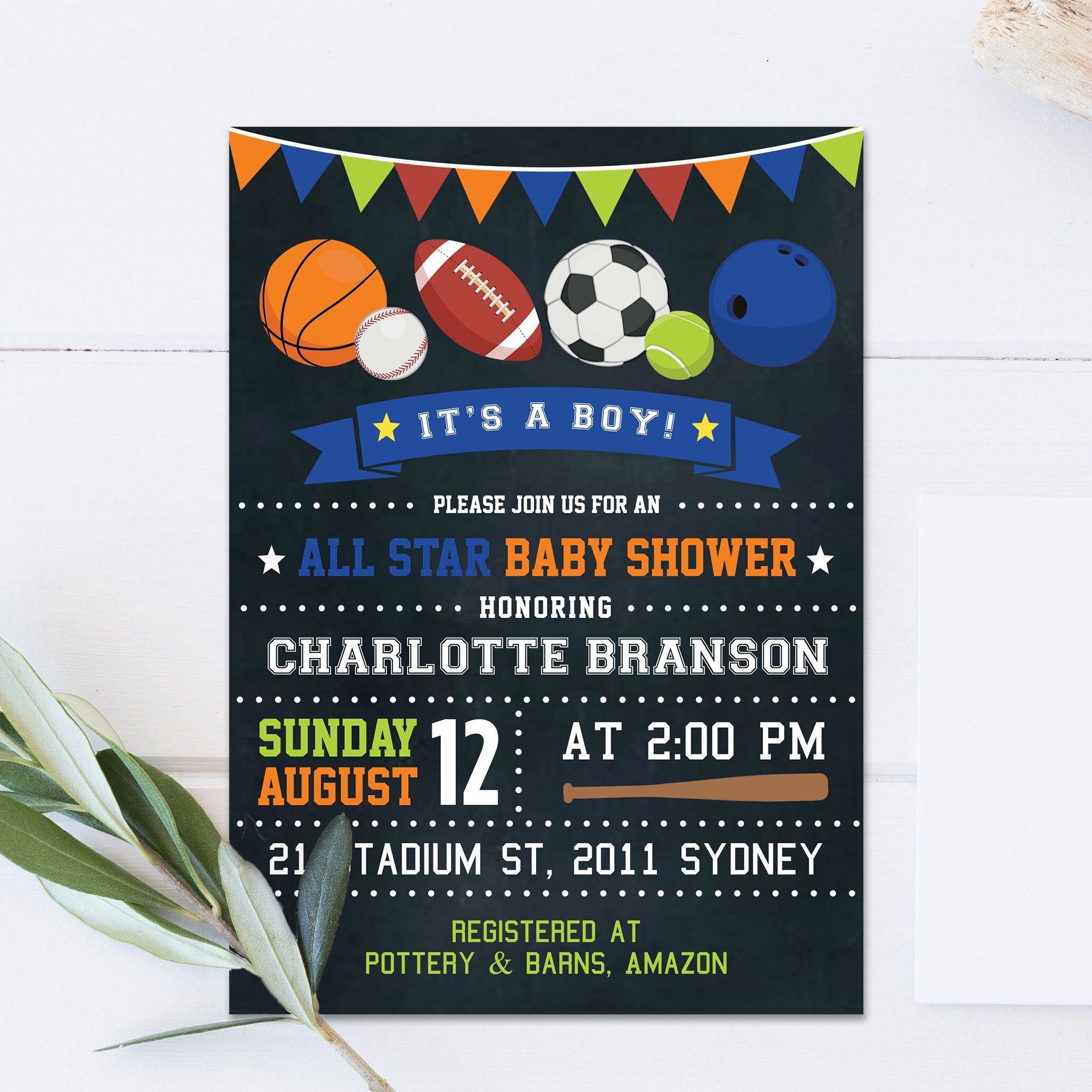 Editable Sport Baby Shower Invitation Basketball Football Etsy 日本