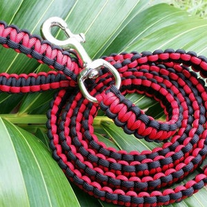 Thin Red Line Paracord Dog Leash, Thin Red Line Dog Leashes, Paracord Dog Lead, Thin Red Line 550 Paracord, Paracord Leashes, Paracord Lead