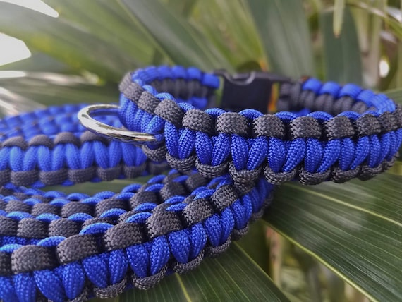 Thin Blue Line Paracord Dog Collar & Paracord Dog Leash, Thin Blue Line Dog  Collar and Leash, Thin Blue Line Custom Dog Collar and Dog Leash 