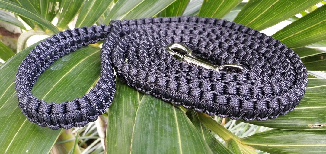 Black Paracord Dog Leash Black Dog Leash Black Dog Leashes Etsy