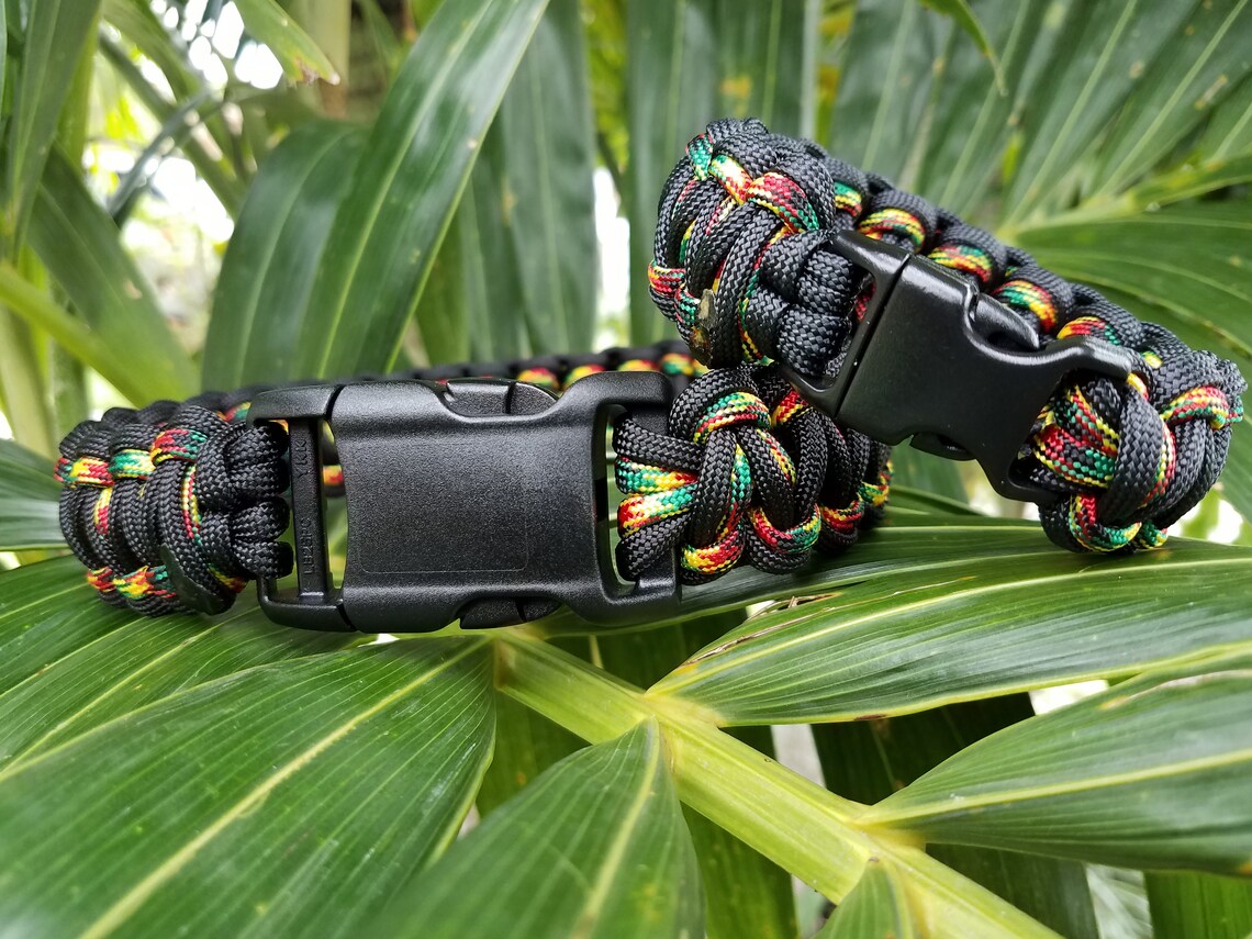 Rasta Paracord Dog Collar and Bracelet Set Jamaican Dog | Etsy