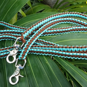 Paracord Horse Reins with Swivel-Eye Trigger-Snap Hook ideal for Show Horses or Western Pleasure