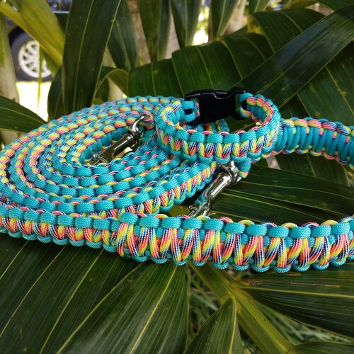 Custom Hands Free Paracord Dog Leash Hiking Dog Leashes Etsy
