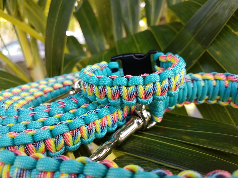Custom Hands Free Paracord Dog Leash Hiking Dog Leashes Etsy