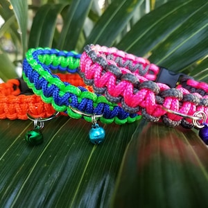 Paracord Cat Collar with Bell, Cat Collar, Small Dog Paracord Collar, Small Dog Collar, Braided Cat Collar, Braided Dog Collar, Pet Collar