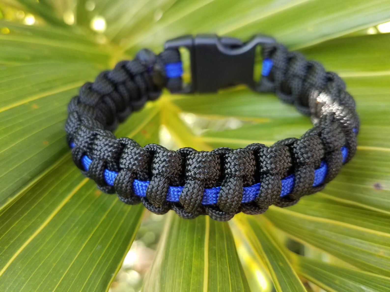 Thin Blue Line Paracord Bracelet Police Officer Paracord Etsy