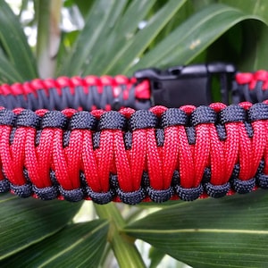 Thin Red Line Paracord Dog Collar, Firefighter Paracord Dog Collar, Fire Fighter Dog Collar, Red Dog Collar, Paracord Dog Collar, Dog Collar