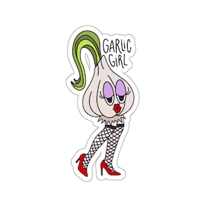 Sticker fille à l'ail