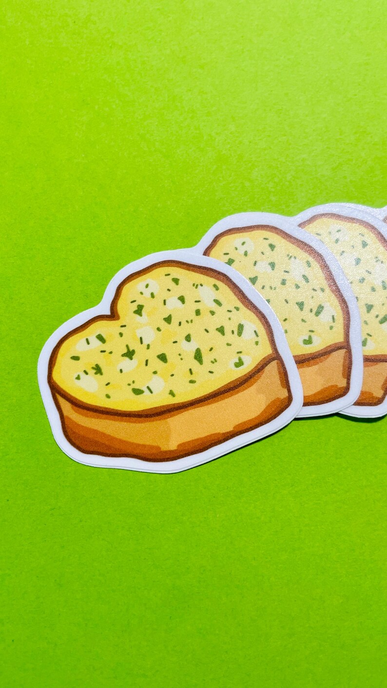 Garlic Bread Lover Hand-illustrated Sticker / Foodie Bread Vegetable ...
