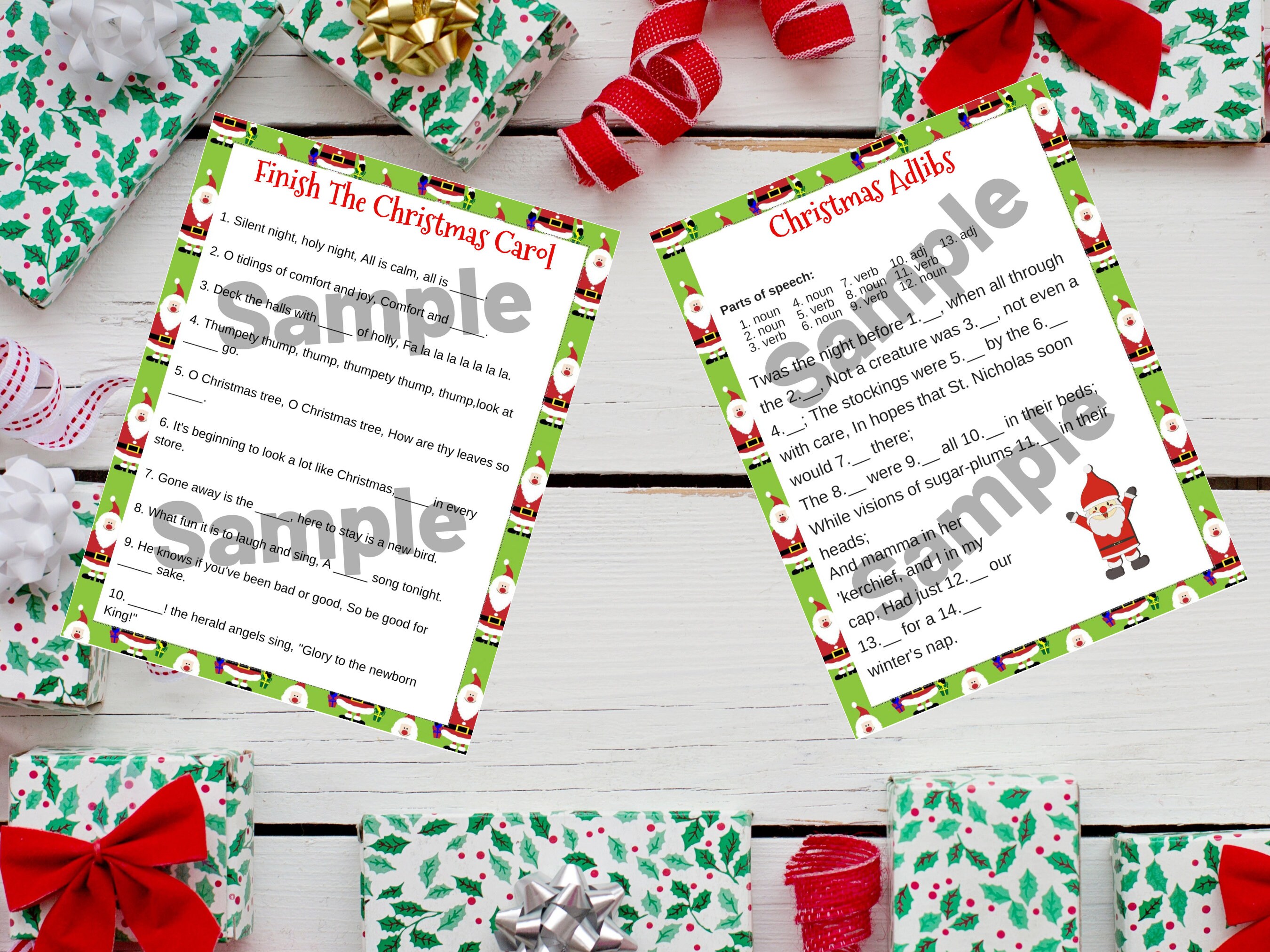 14 Printable Santa-themed Christmas Games Plus Answer Key and - Etsy