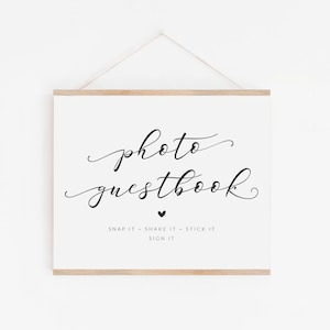 Wedding Photo Guestbook Sign - Snap It Shake It Stick It Sign It - Photo Guest Book Station Sign - Wedding Guest Book Photo Booth Signage