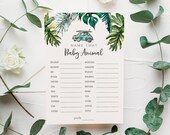 Baby Shower Quiz Game - Name the Baby Animal Game - Surf Baby Shower Game - Baby on Board Shower Activity Download - Baby Animal Quiz Game