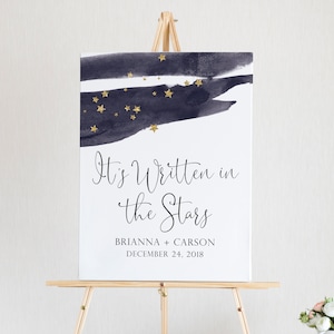 Written in the Stars Wedding Welcome Sign - Celestial Wedding Signage - Moon and Stars Wedding - Custom Wedding Welcome Printable - Stars