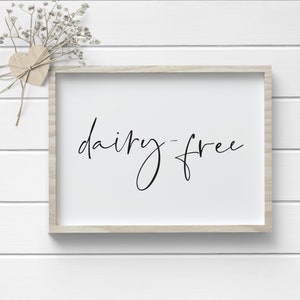 Dairy Free Buffet Sign - Food Restriction Signs for Wedding - Party Food Label Signs - Allergy Labels for Party Food - Dairy Free Options