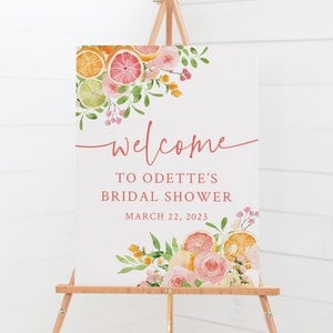 Citrus Bridal Shower Welcome Sign - Printable Welcome Poster - Main Squeeze Bridal Shower - Orange Themed Wedding Shower - Bridal Brunch