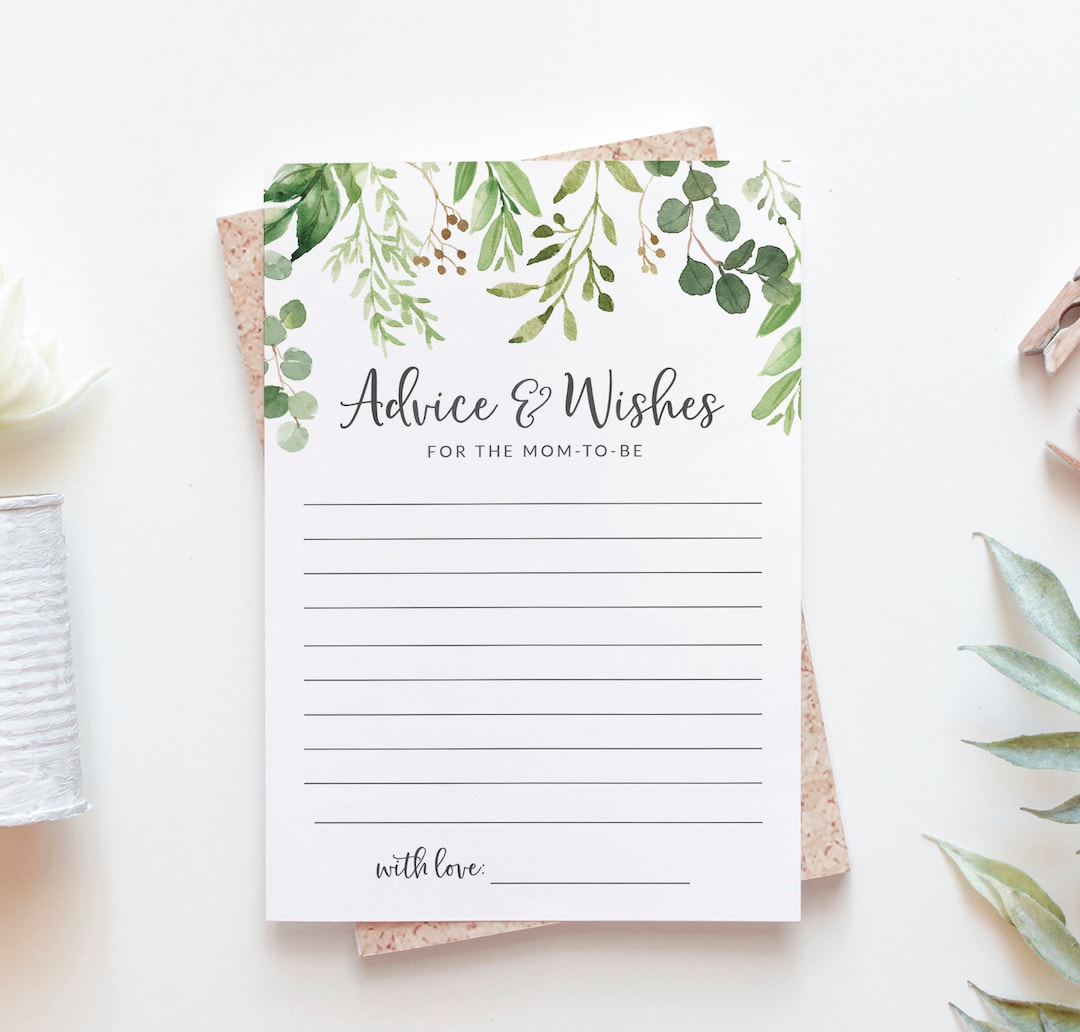 eucalyptus-baby-shower-advice-cards-printable-advice-and-wishes-cards-gender-neutral-greenery-baby-shower-advice-for-the-mom-to-be-etsy
