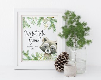 Watch Me Grow Baby Shower Favor Sign - Succulent Favors Printable - Plant Favors Sign - Woodland Baby Shower - Forest Animals Party Decor