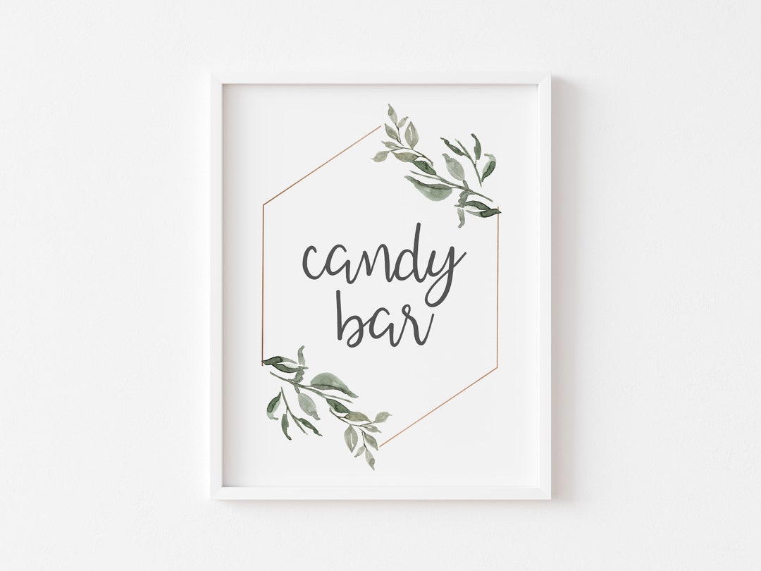 Candy Bar Sign - Wedding Candy Bar - Rose Gold and Grey Wedding - Candy ...