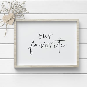 Our Favorite Wedding Sign - Favorite Drink Sign - Favorite Snack Wedding Favor Sign - Favorite Candy Sign - Wedding Favor Idea - Printable