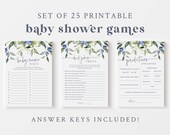 Blueberry Baby Game Bundle - Set of 25 Printable Baby Shower Games - Berry Sweet Baby Game Package - Summer Boys Baby Shower Activities