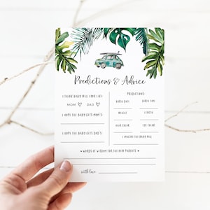 Cartes de prédictions et de conseils - Prédictions et souhaits de baby shower à télécharger - Activités de baby shower sur le thème du surf - Jeu de baby shower de plage