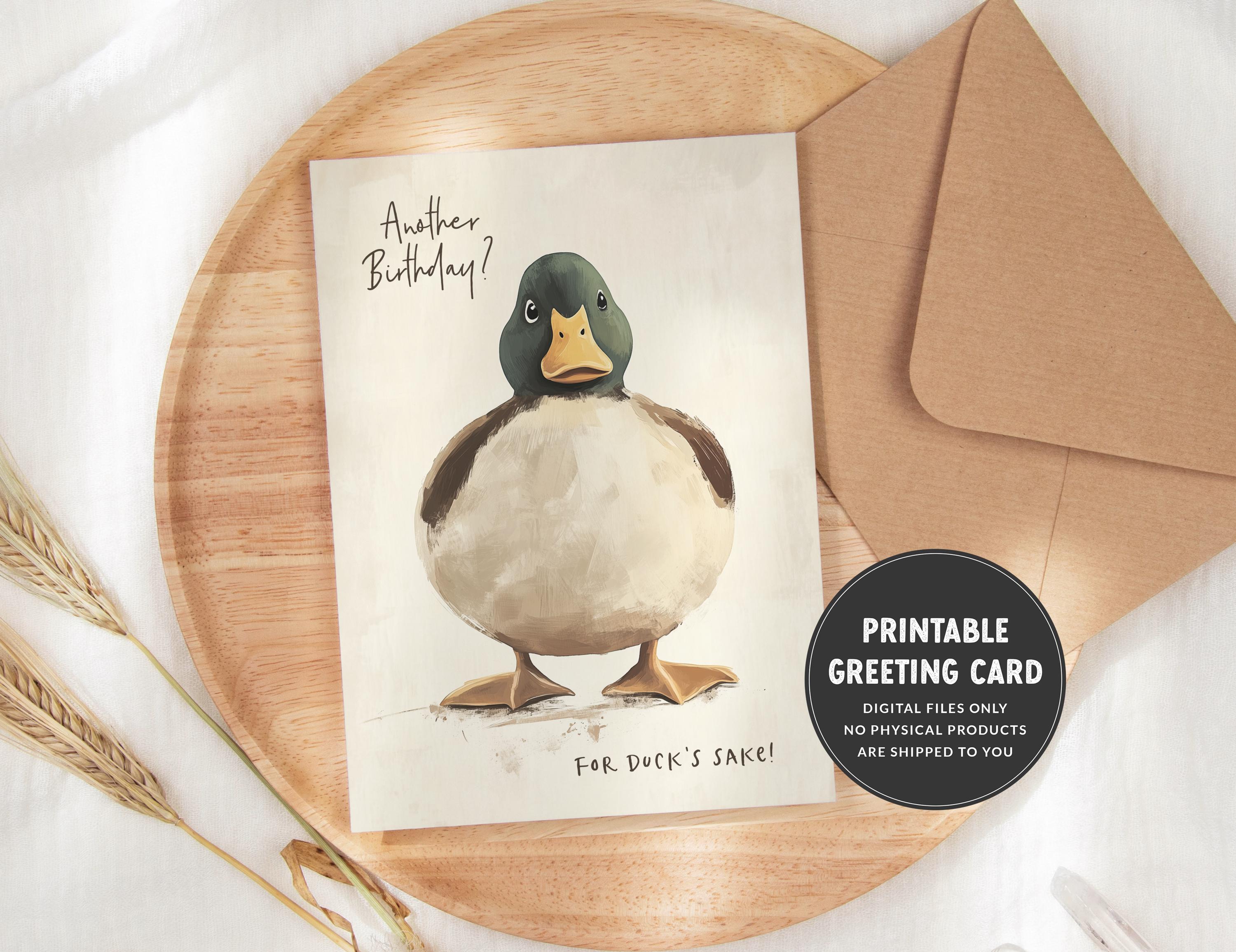 Duckling Birthday Card. Funny Duck Card. Card With A Duckling - View #3