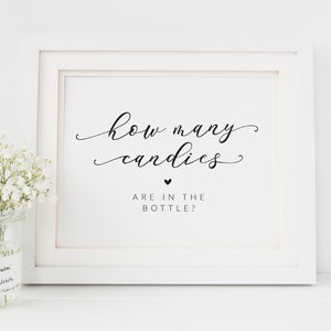 How Many Candies Are in the Bottle Game - Baby Shower Candy Guessing Game Sign - Baby Bottle Guessing Game - Guess How Many Sweets Game Sign