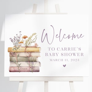 Book Themed Baby Shower Welcome Sign - Printable Welcome Poster - A New Chapter Begins Baby Shower - Storybook Baby Shower Decorations
