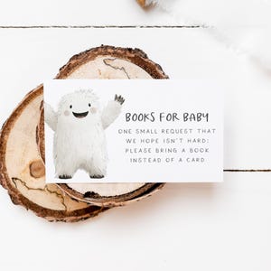 Baby Shower Cryptid / Tarjeta de libros para bebé / Baby Shower Yeti / Inserto imprimible de biblioteca para bebé / Pequeña leyenda / Futuro pequeño creyente