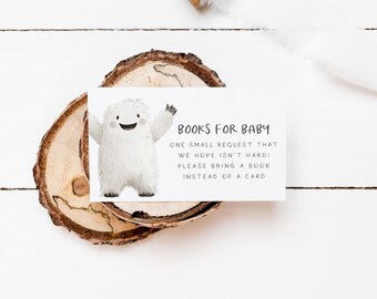 Cryptid babyshower | Boeken voor babykaart | Yeti-babyshower | Afdrukbaar inlegvel voor baby's | Kleine legende | Future Little Believer