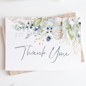 Carte de remerciement imprimable baby shower - marché français Baby Shower - carte de remerciement - baby shower floral bleu - thème jardin à la française