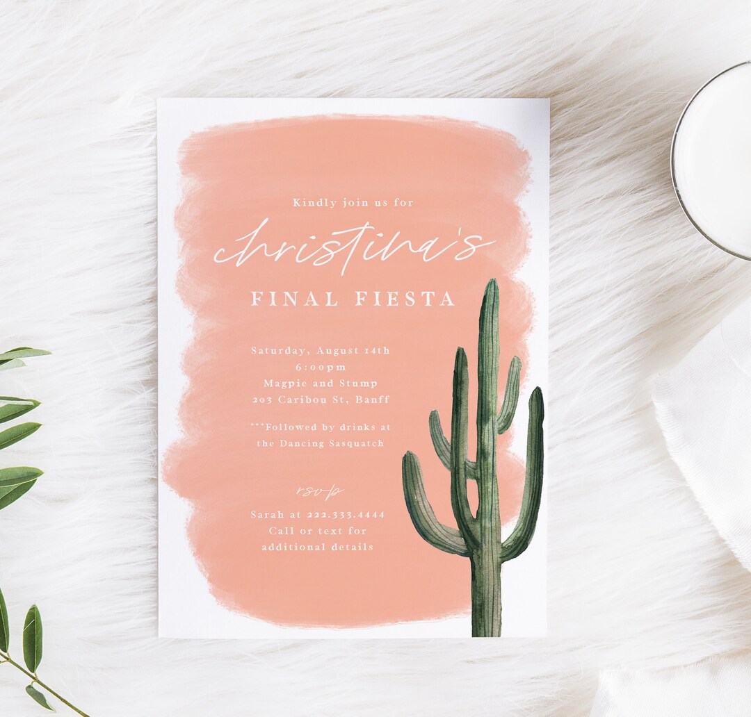 Final Fiesta Invitation - Fiesta Themed Bachelorette Party Invite ...