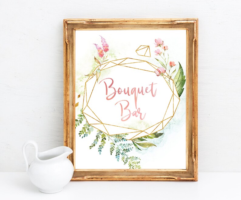 Bouquet Bar Sign Make Your Own Bouquet Station Sign Bridal Etsy