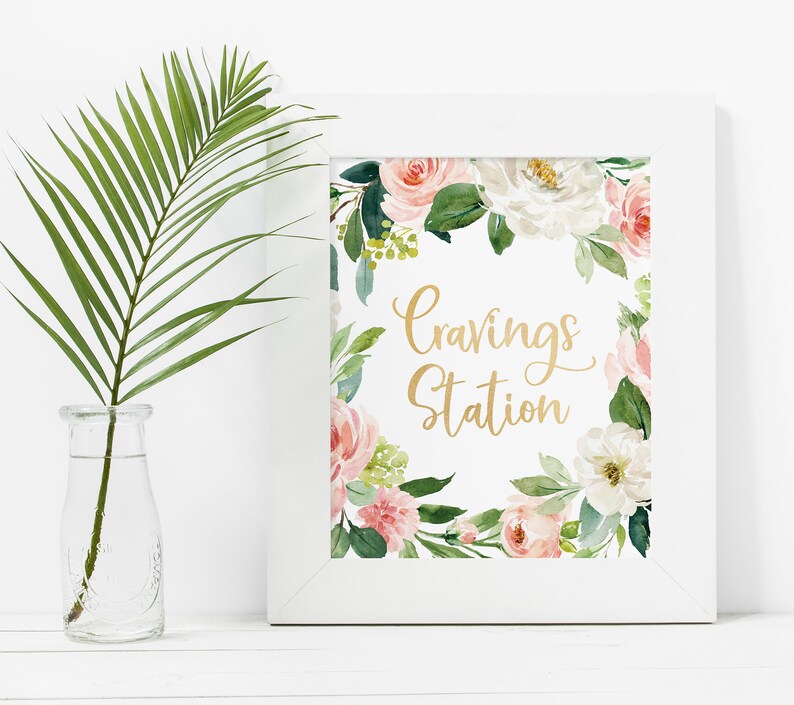 Cravings Station Sign - Cravings Bar Baby Shower Printable - Baby ...