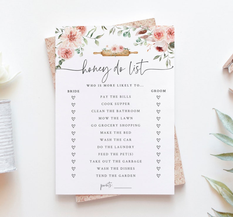 Kitchen Bridal Shower Game Printable Bride or Groom Quiz Etsy