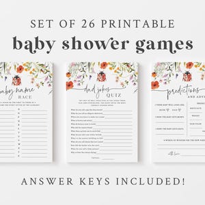 Ladybug Baby Shower Games Bundle | A Little Lady is on the Way | Printable Girl Baby Shower Games | Little Love Bug | Wildflower Baby Shower