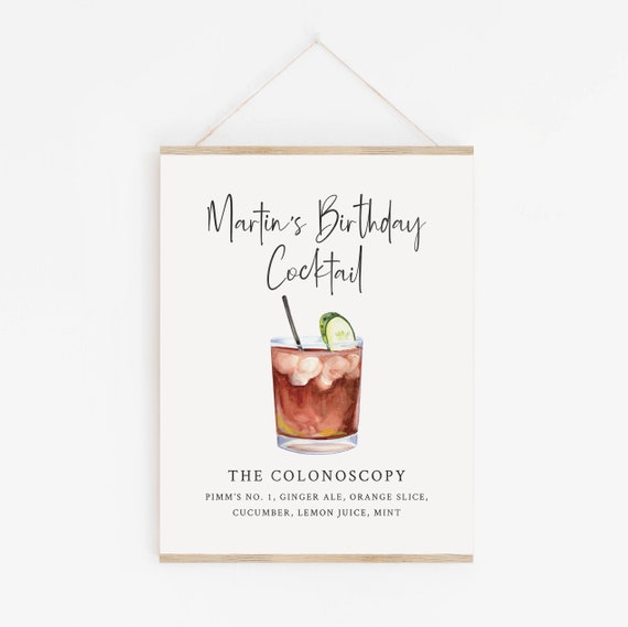 60th Birthday Sign Birthday Party Signature Drink Sign Etsy