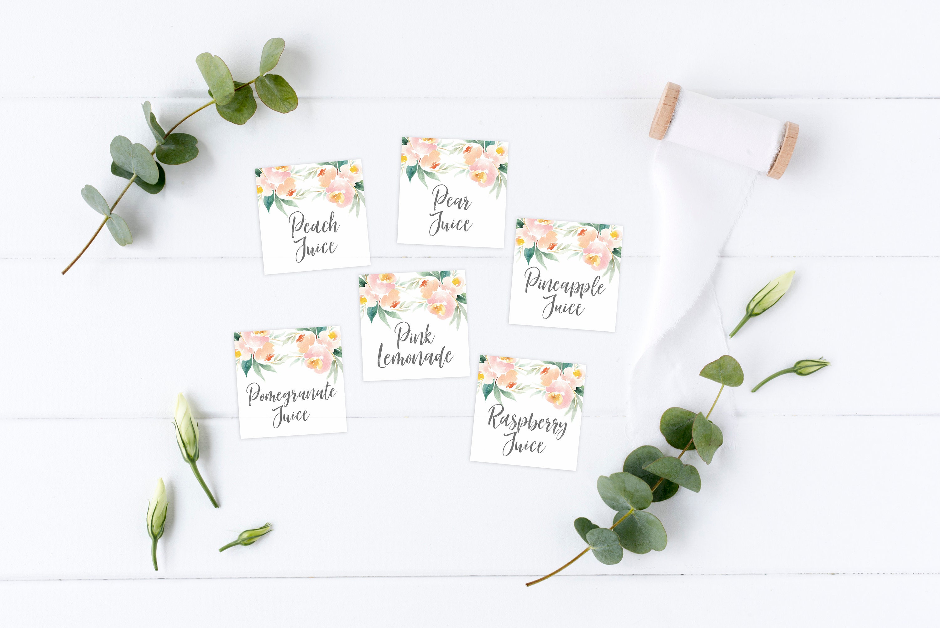 Afternoon Blooms  Printable Mimosa Bar Sign and Juice Tags